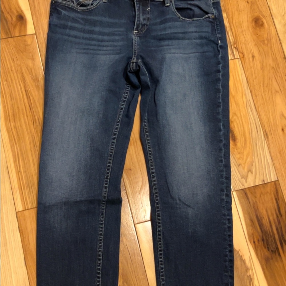 Vigoss Dark Indigo Women's Straight Leg Crop Jeans